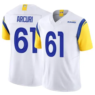 AJ Arcuri Men's Nike Los Angeles Rams Bone Custom Game Jersey