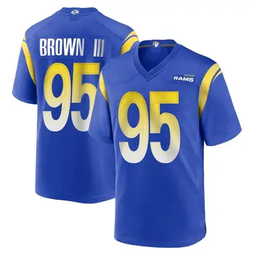 Bobby Brown III Men's Nike Royal Los Angeles Rams Custom Game Jersey Size: 3XL